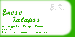 emese kalapos business card